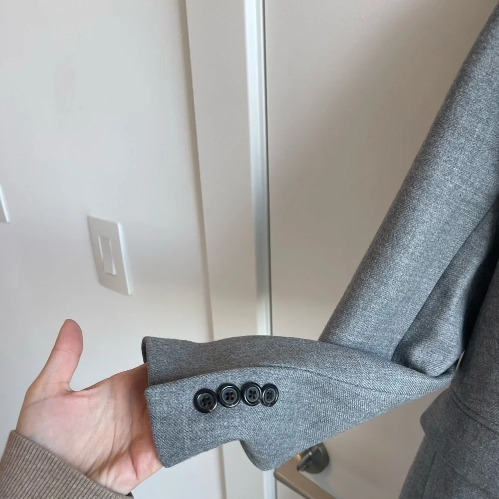 J. Crew Light Gray Single-Button Pea Coat - Picture 9 of 9